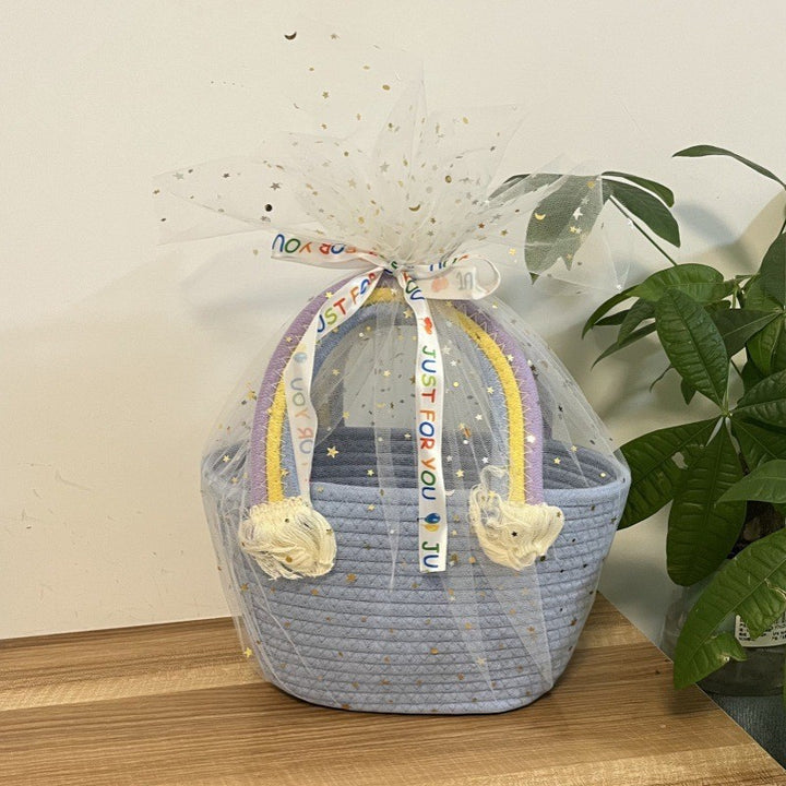 Women's handmade basket bag with color-coordinated handle accents Bowlift