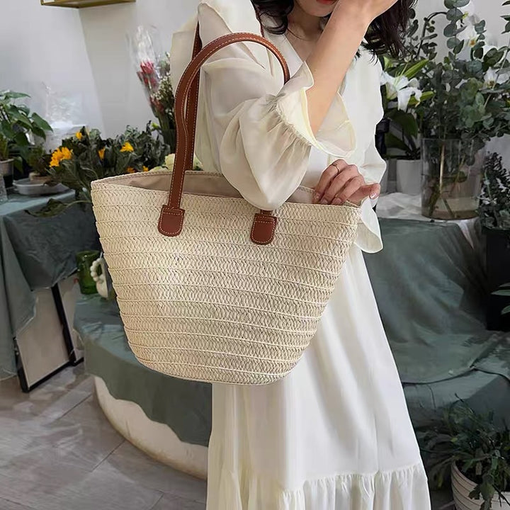 Handcrafted Beach Bag Made of Natural Material with Sturdy Handles Bowlift