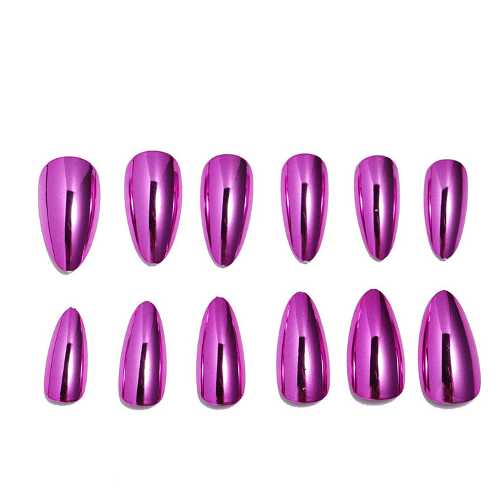 High-Shine Almond-Shaped Press-On Nail Set Bowlift