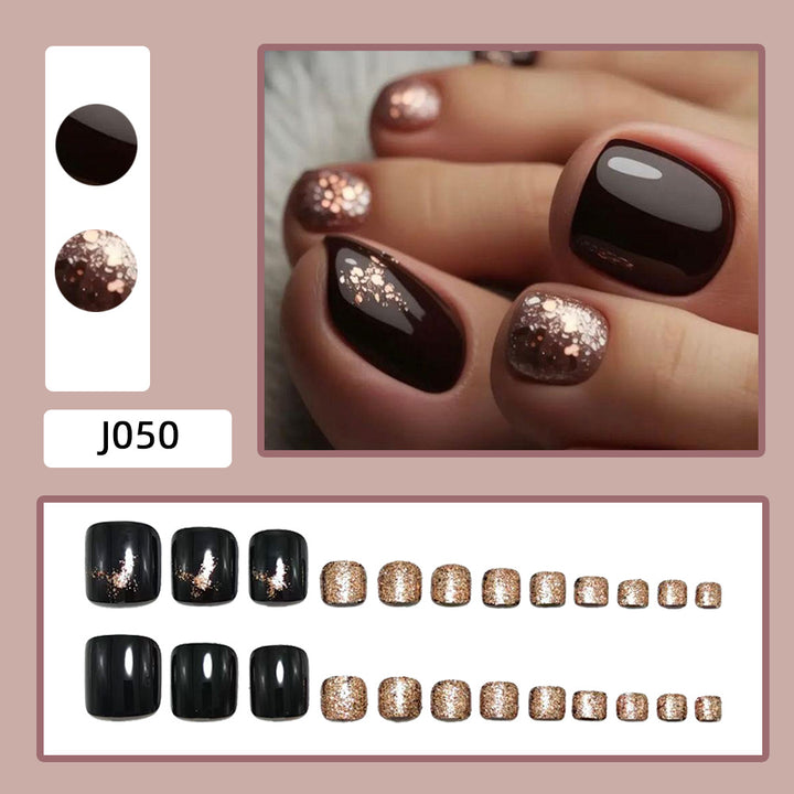 Artificial Nail Set with Glitter Accents Bowlift