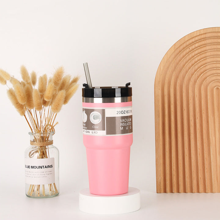 Unisex Insulated Drinking Cup with Integrated Straw Bowlift