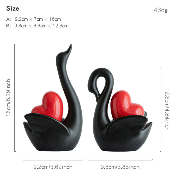 Elegant and romantic swans decorative figure Bowlift