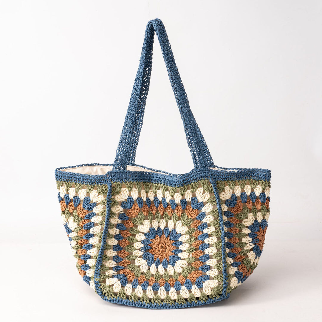 Handcrafted Beach Bag in Geometric Design Bowlift