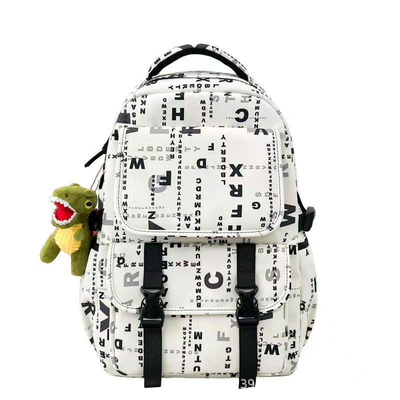 Graphic Print Large Capacity Backpack Bowlift