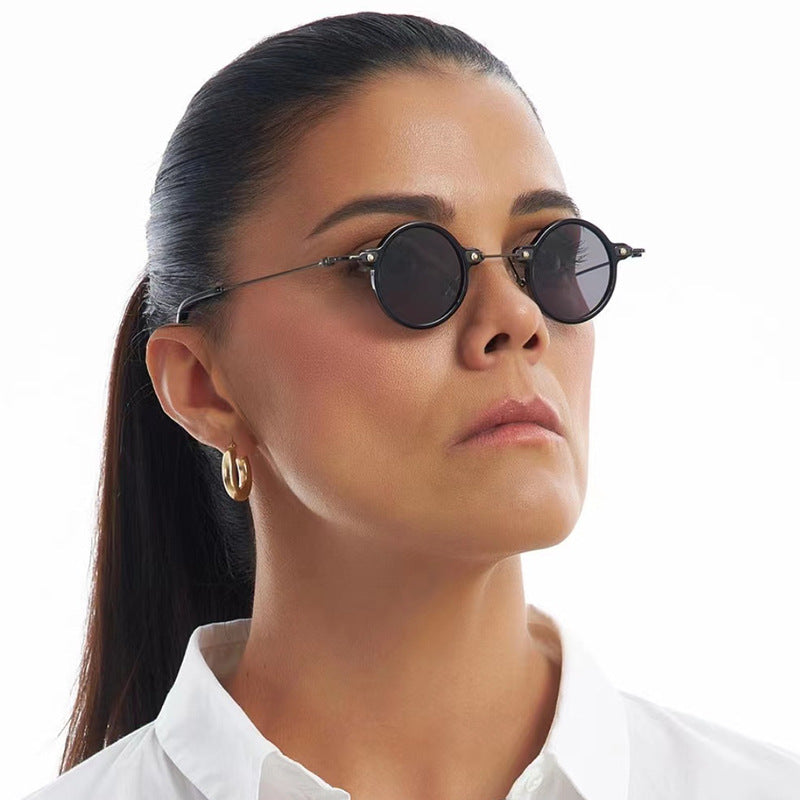 Women's fashionable round sunglasses with stylish metal frame and polarized lenses Bowlift