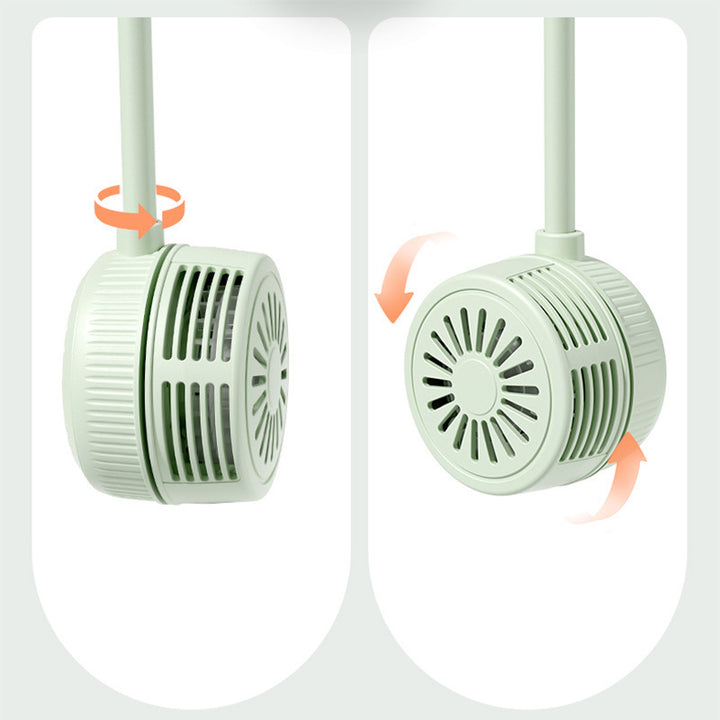 Cooling hands-free dual-head rechargeable neck fan with flexible gooseneck and adjustable airflow Bowlift