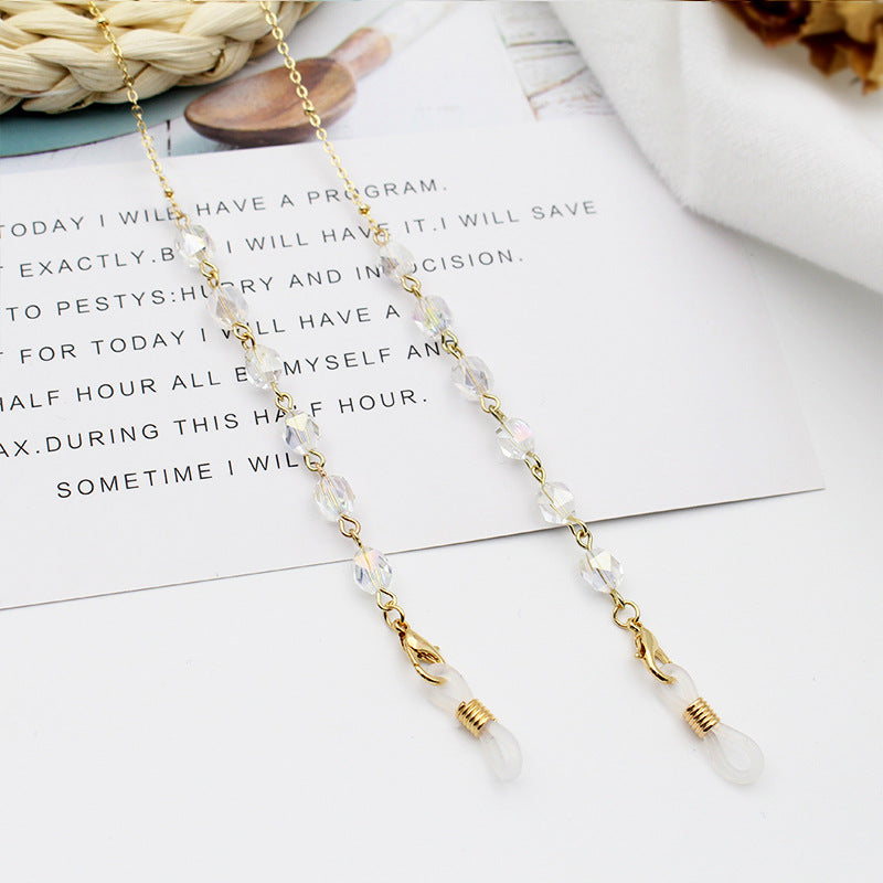 Crystal-Embellished Eyewear Chain Bowlift