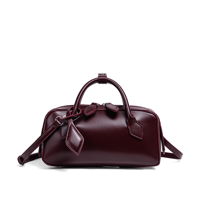Structured Leather Mini Satchel Bowlift
