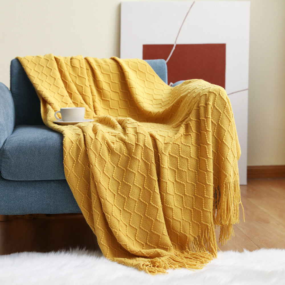 Textured Woven Throw Blanket