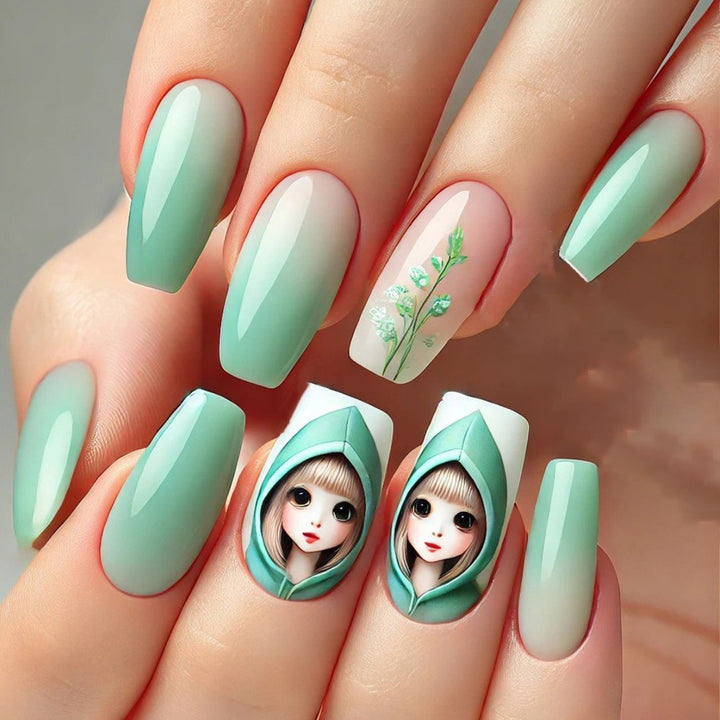 Artistic Character Design Press-On Nails Bowlift