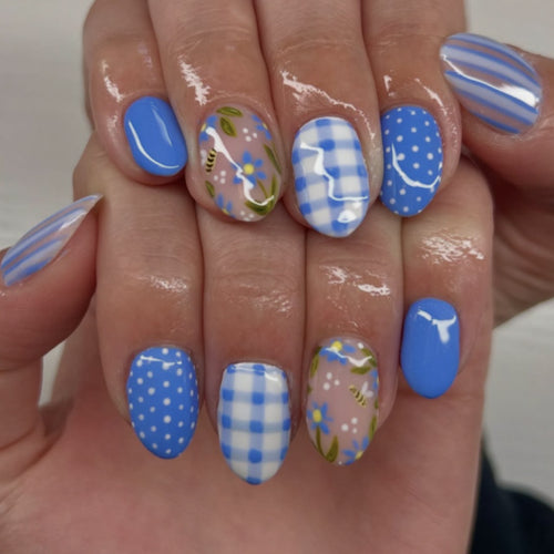 Artful Nail Art with Floral and Geometric Designs Bowlift