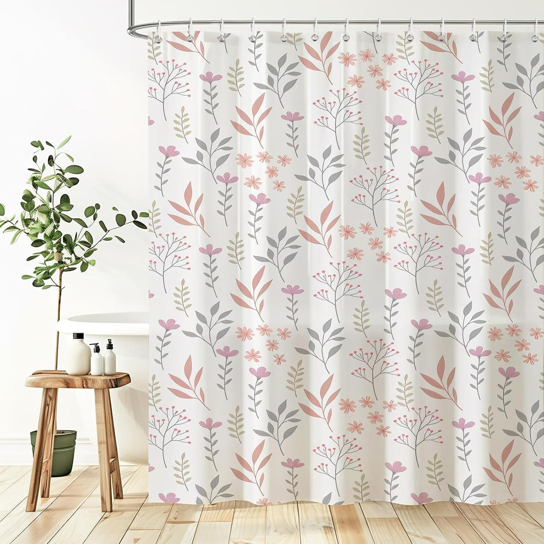 Floral Print Shower Curtain Bowlift