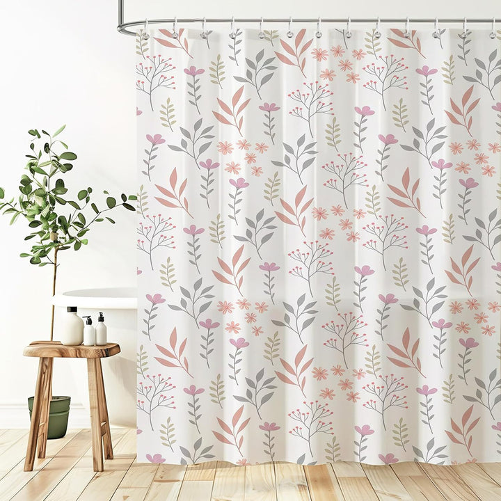 Floral Print Shower Curtain Bowlift