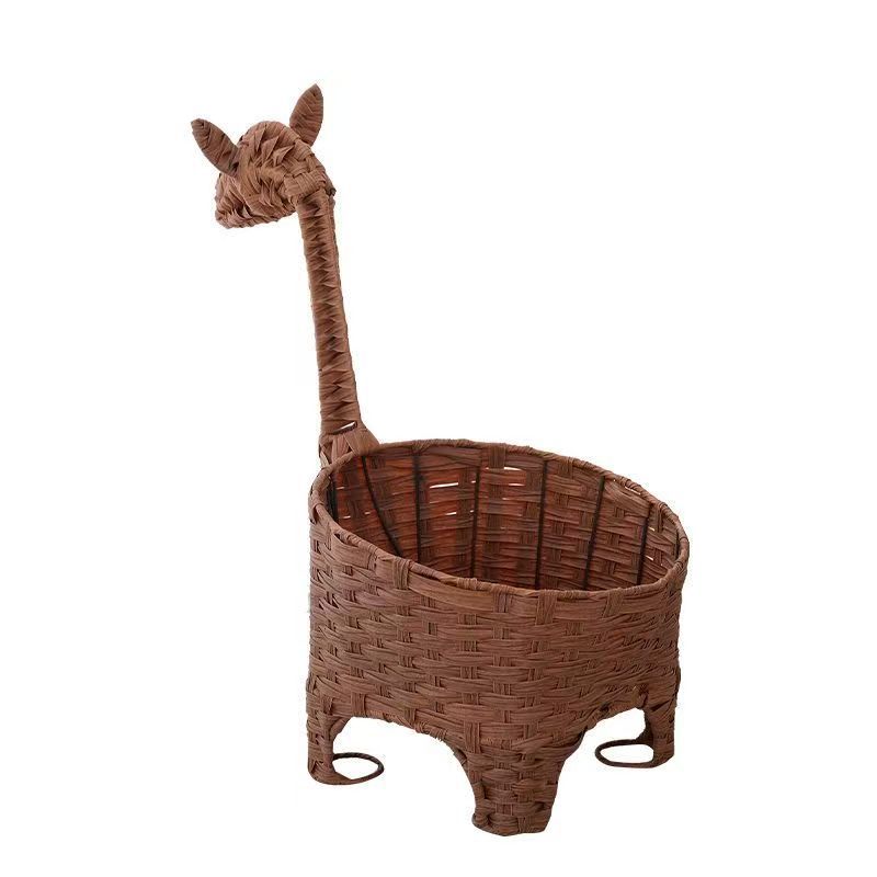 Decorative rattan storage basket with animal design Bowlift