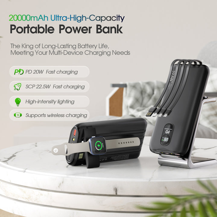Portable power bank with integrated wireless charging function Bowlift