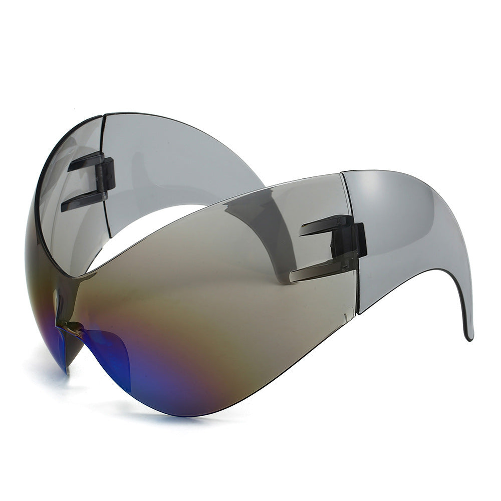 Oversized Futuristic Shield Sunglasses Bowlift