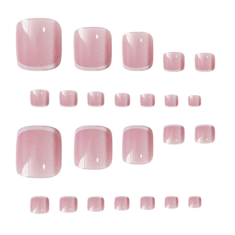 Elegant French Tip Press-On Toenails Bowlift