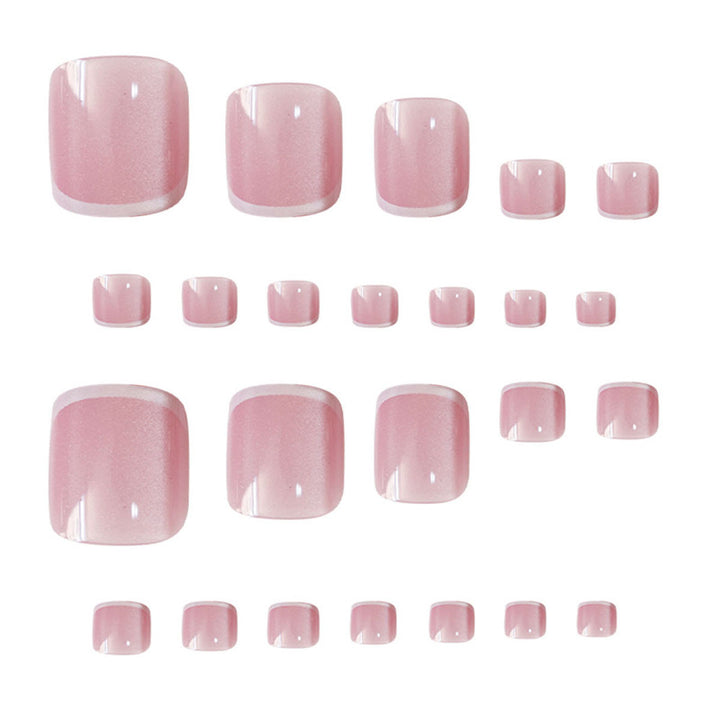 Elegant French Tip Press-On Toenails Bowlift