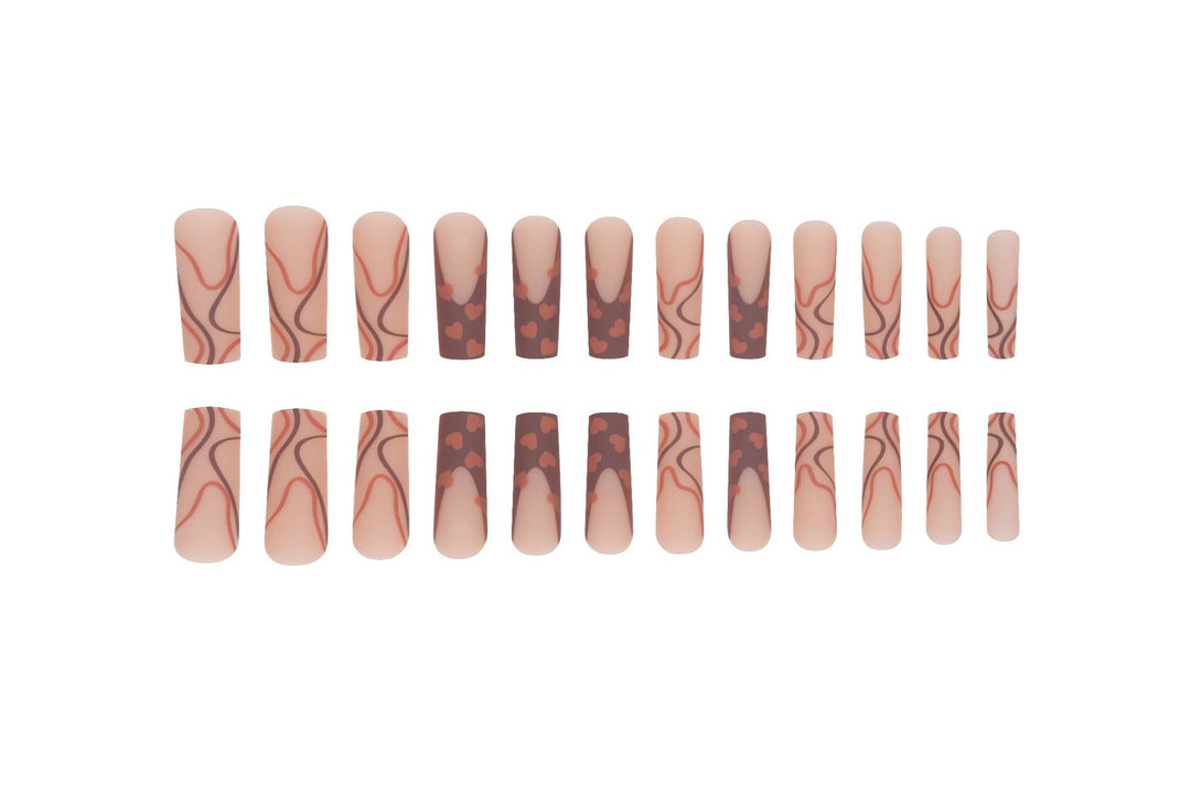 Trendy Heart-Design Press-On Nail Tips Bowlift