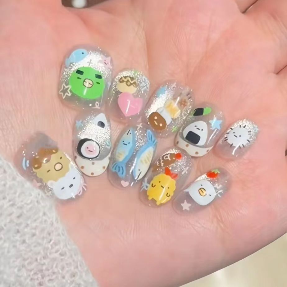 Playful Cartoon-Themed Press-On Nail Art Bowlift
