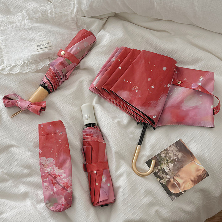 Ladies Foldable Umbrella with Innovative Flower Design Bowlift