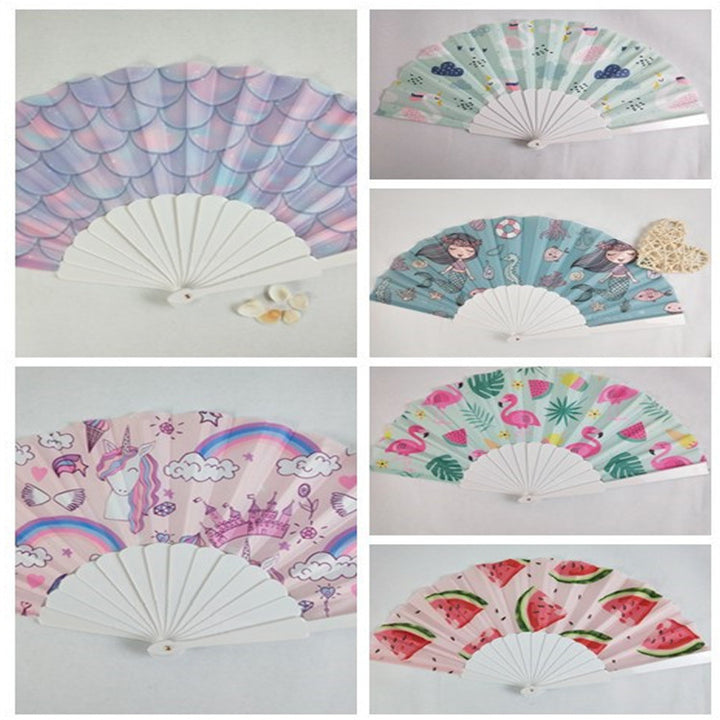 Ladies decorative fan with shimmering shell pattern Bowlift