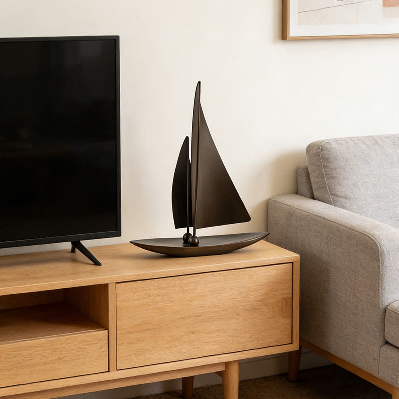 Nautical-Inspired Decorative Sailboat Sculpture