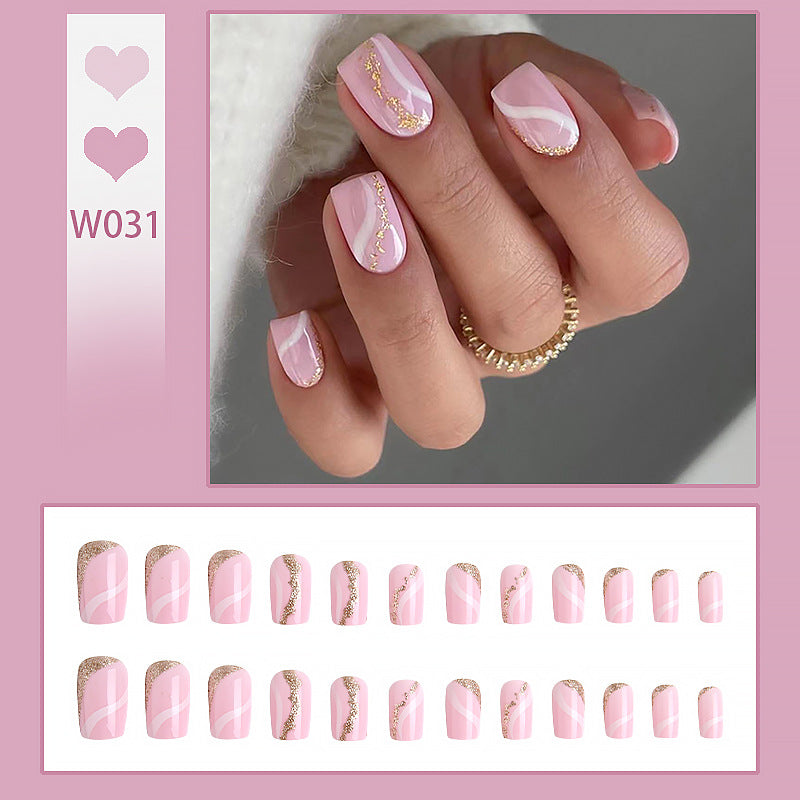 Artificial nails with elegant glitter pattern Bowlift