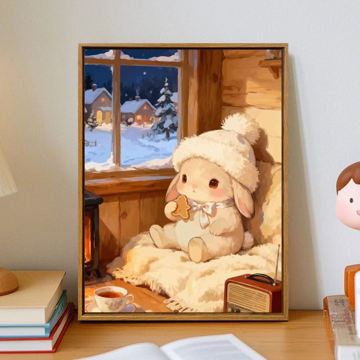 Cozy Cartoon Bunny Wall Art Bowlift