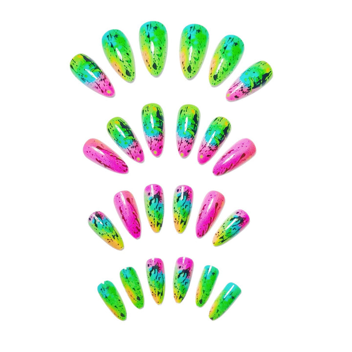 Artistic Neon Splash Nail Art Bowlift