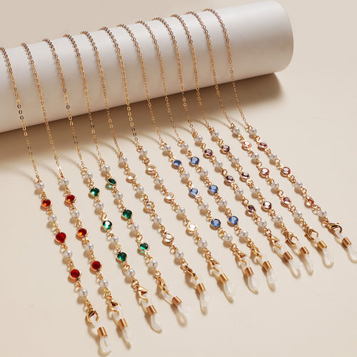 Elegant Pearl and Amethyst Eyewear Chain Bowlift
