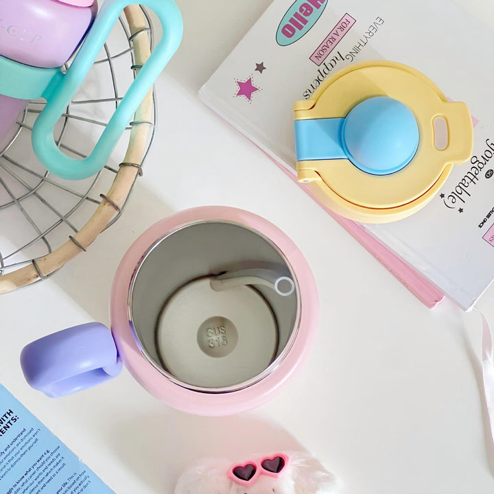 Ladies Multifunctional Insulated Bottle with Unique Lid Bowlift