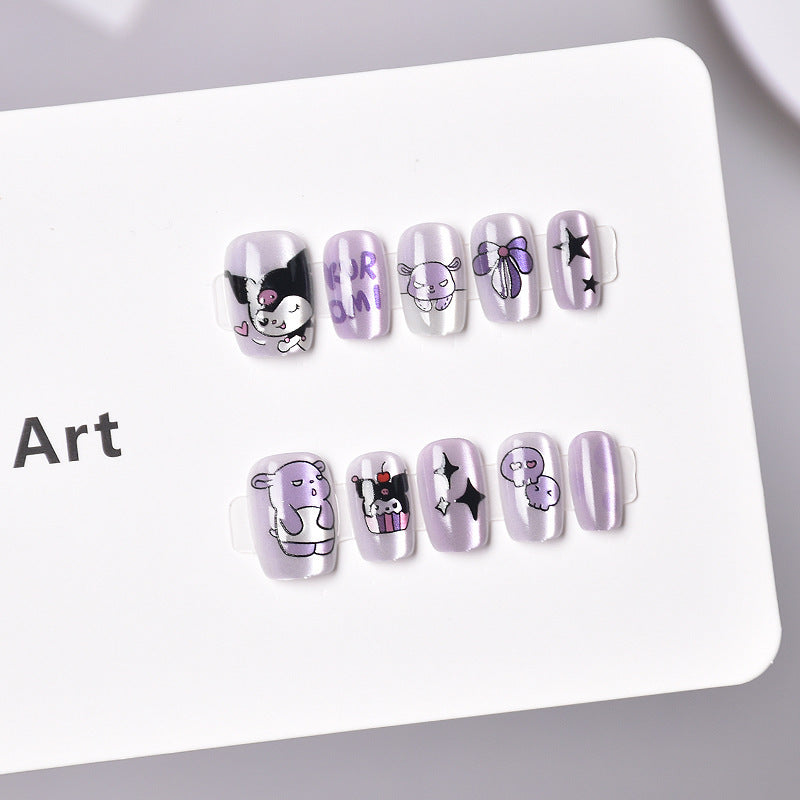 Artistic Cartoon-Themed Press-On Nail Set Bowlift