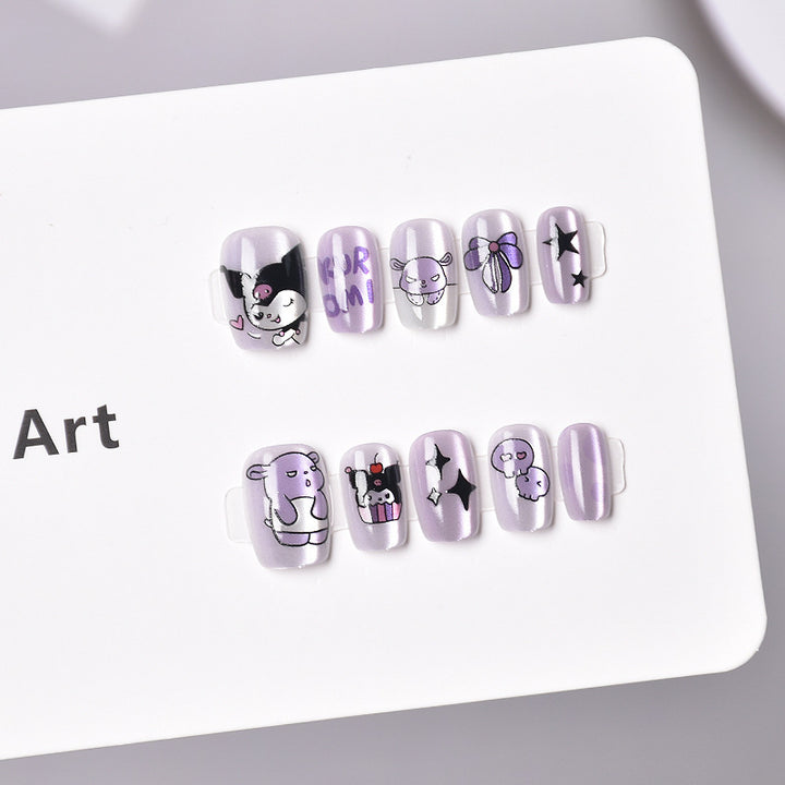 Artistic Cartoon-Themed Press-On Nail Set Bowlift