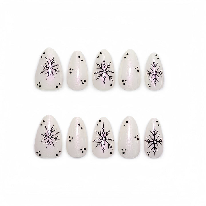Creative Art Nails with Elegant Snowflake Design Bowlift