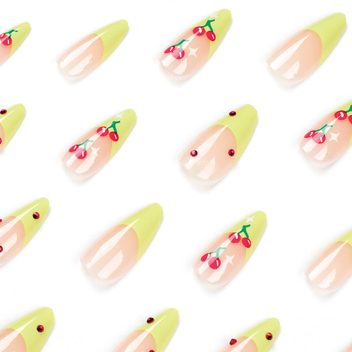Artful Press-On Nails with Fruity Design Bowlift