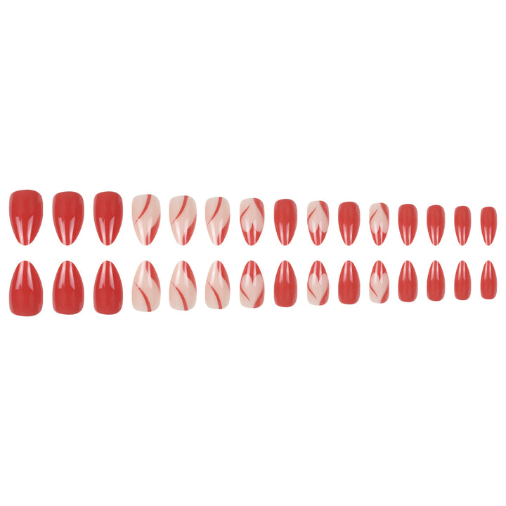 Elegant Stiletto Press-On Nails with Artistic Graphic Design Bowlift