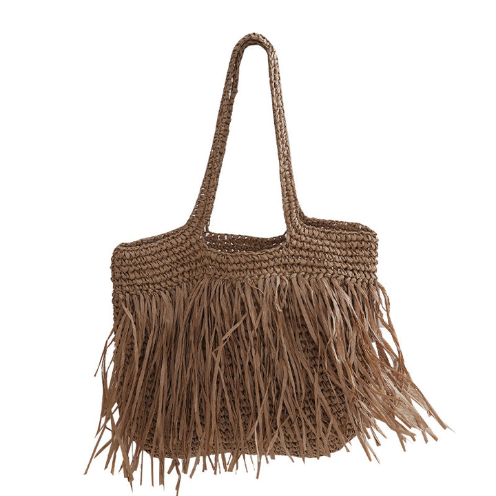 Handmade beach bag with fringed designed pattern Bowlift