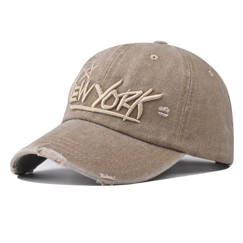 Men's Distressed Casual Embroidered Cap Bowlift