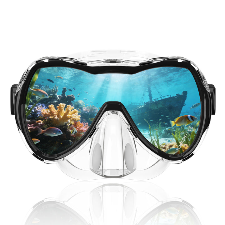 Diving mask with wide field of vision by Bowlift