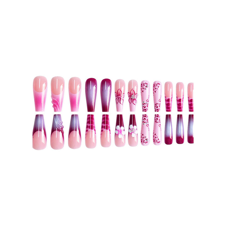Artistic Floral and Gemstone Press-On Nails Bowlift