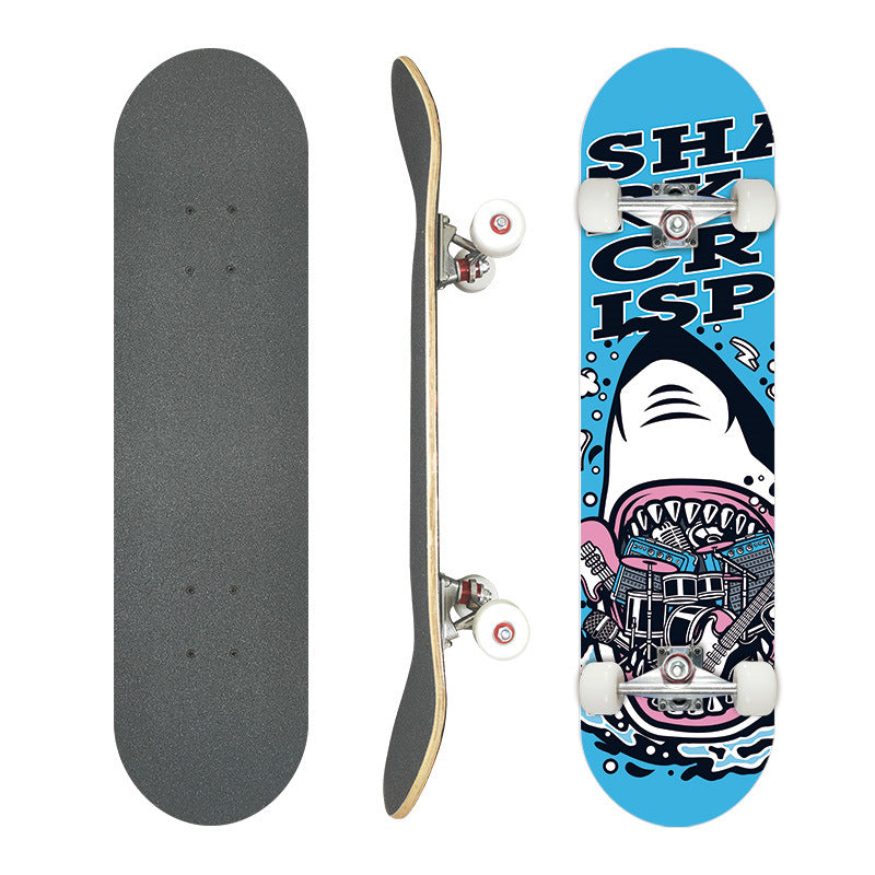Complete Street Skateboard with Maple Deck Concave and Durable PU Wheels Bowlift