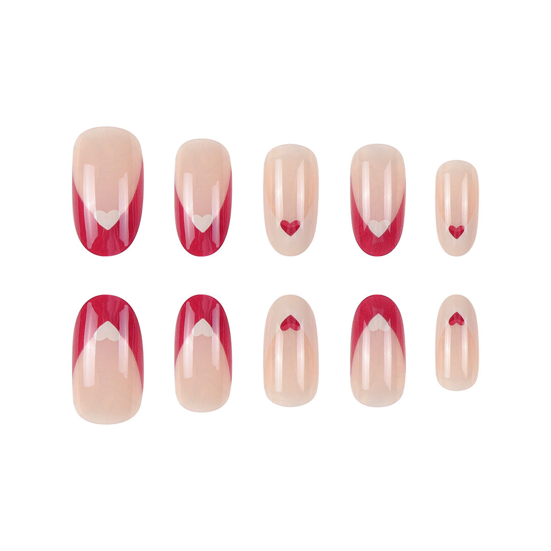 Heart-Accent Stiletto Press-On Nails Bowlift