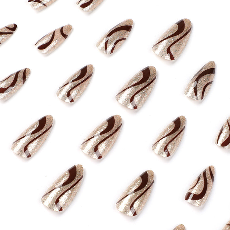 Artful nail art with elegant wave pattern Bowlift