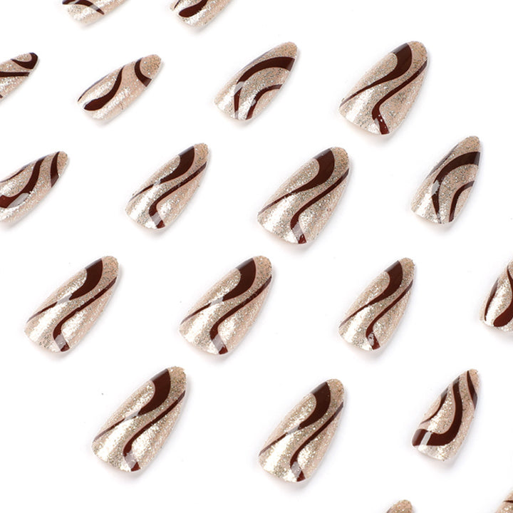 Artful nail art with elegant wave pattern Bowlift