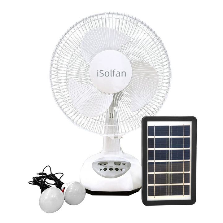 Women's portable solar fan with LED light and USB connection Bowlift