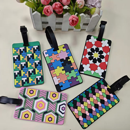 Unisex Luggage Tag in Creative Geometric Design Bowlift