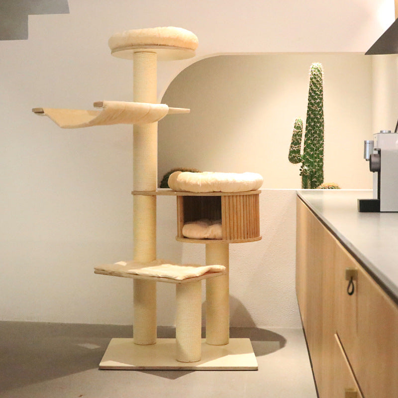 Cozy cat tree with multiple levels Bowlift