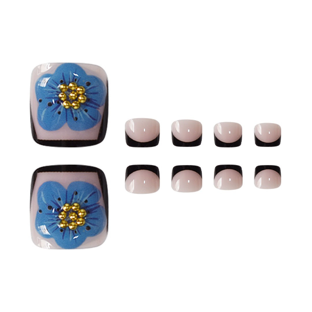 Floral Decorative Press-On Toe Nails Bowlift