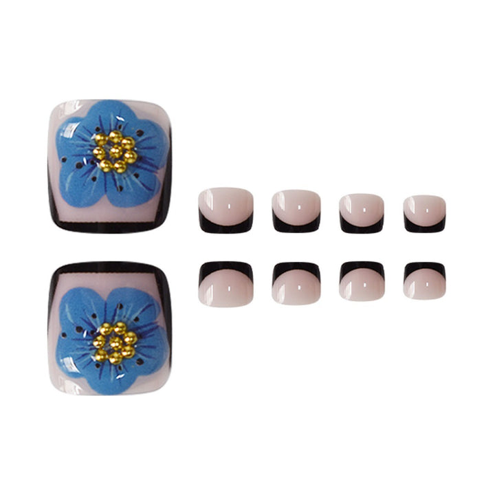 Floral Decorative Press-On Toe Nails Bowlift